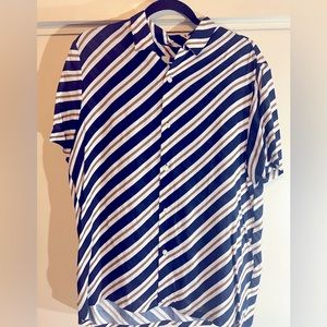 Topman Viscose Striped Short Sleeve